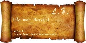 Lámer Harald névjegykártya